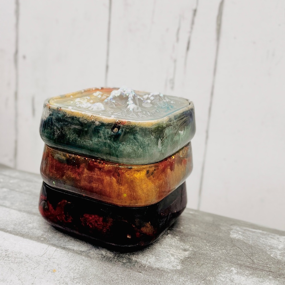 “Elements” Multicolor Resin Art Stacked box